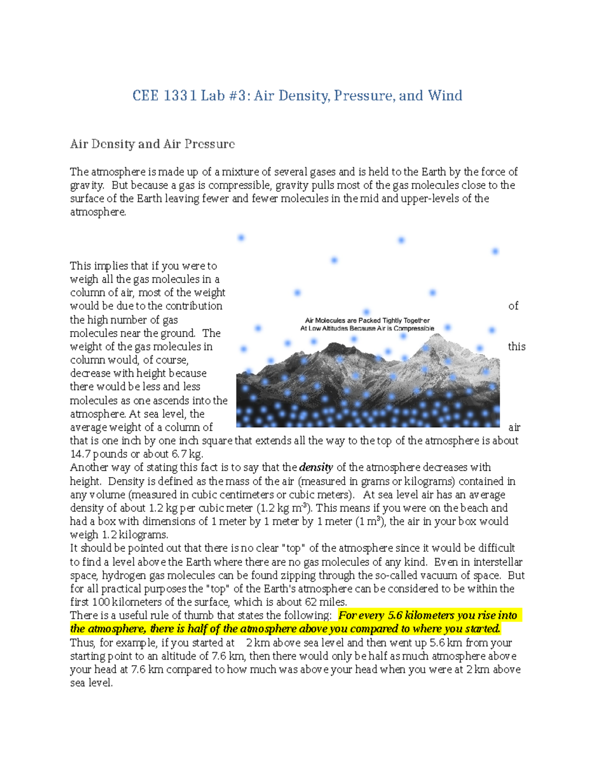 CEE 1331 Lab 3 - goog - CEE 1331 Lab #3: Air Density, Pressure, and ...
