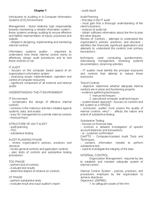 CIS 101: Chapter 1 - Introduction to Auditing in Computer Information ...