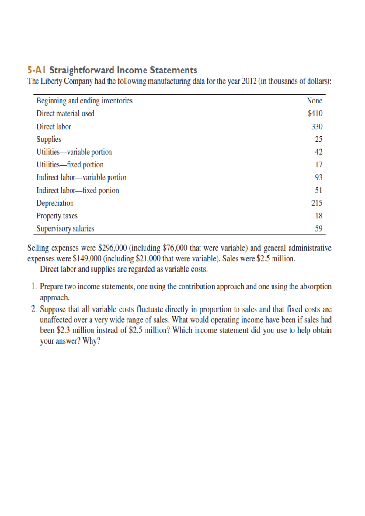 Final Exam - Section 4, Chapter 5: Managerial Accounting Analysis - Studocu