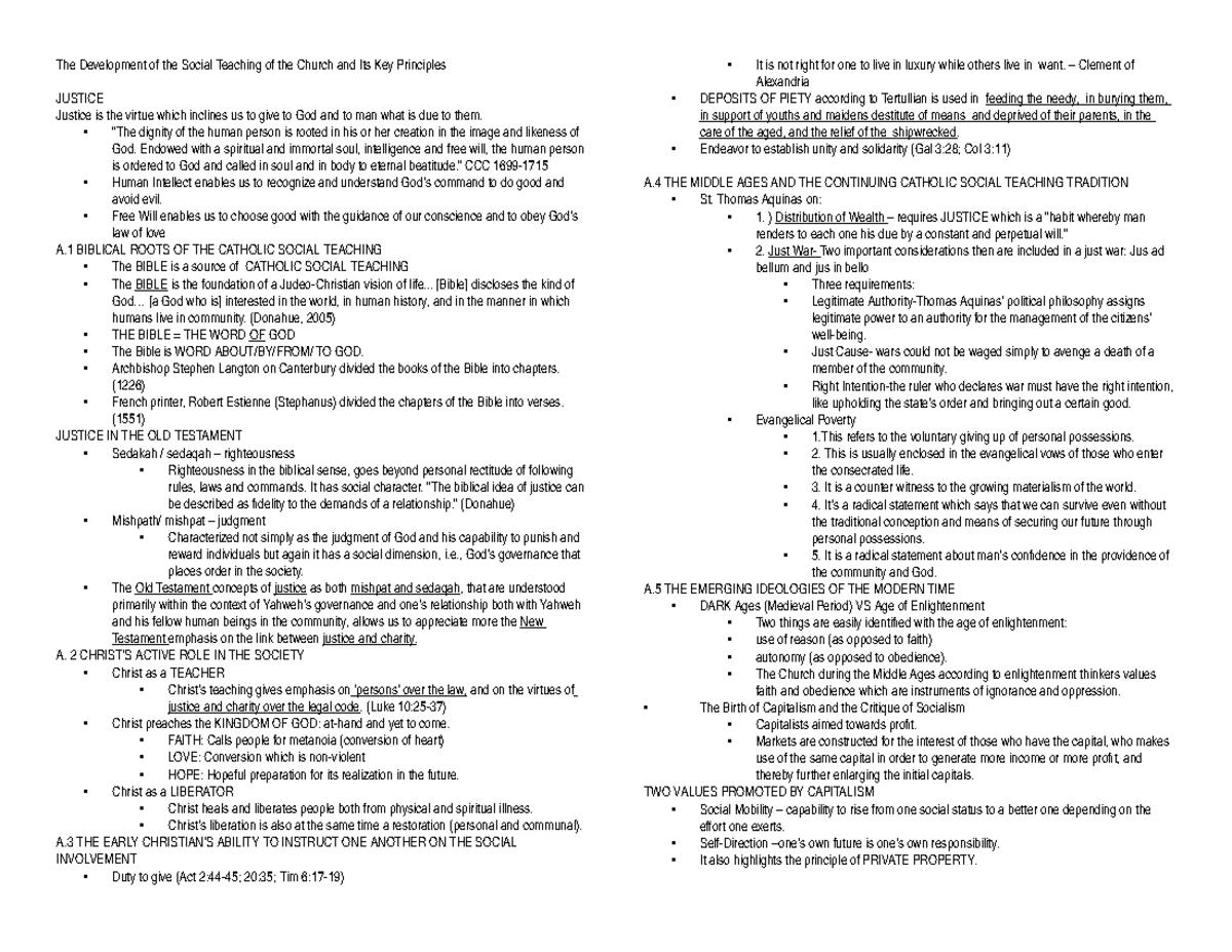 U3 - ,,,, - The Development of the Social Teaching of the Church and ...