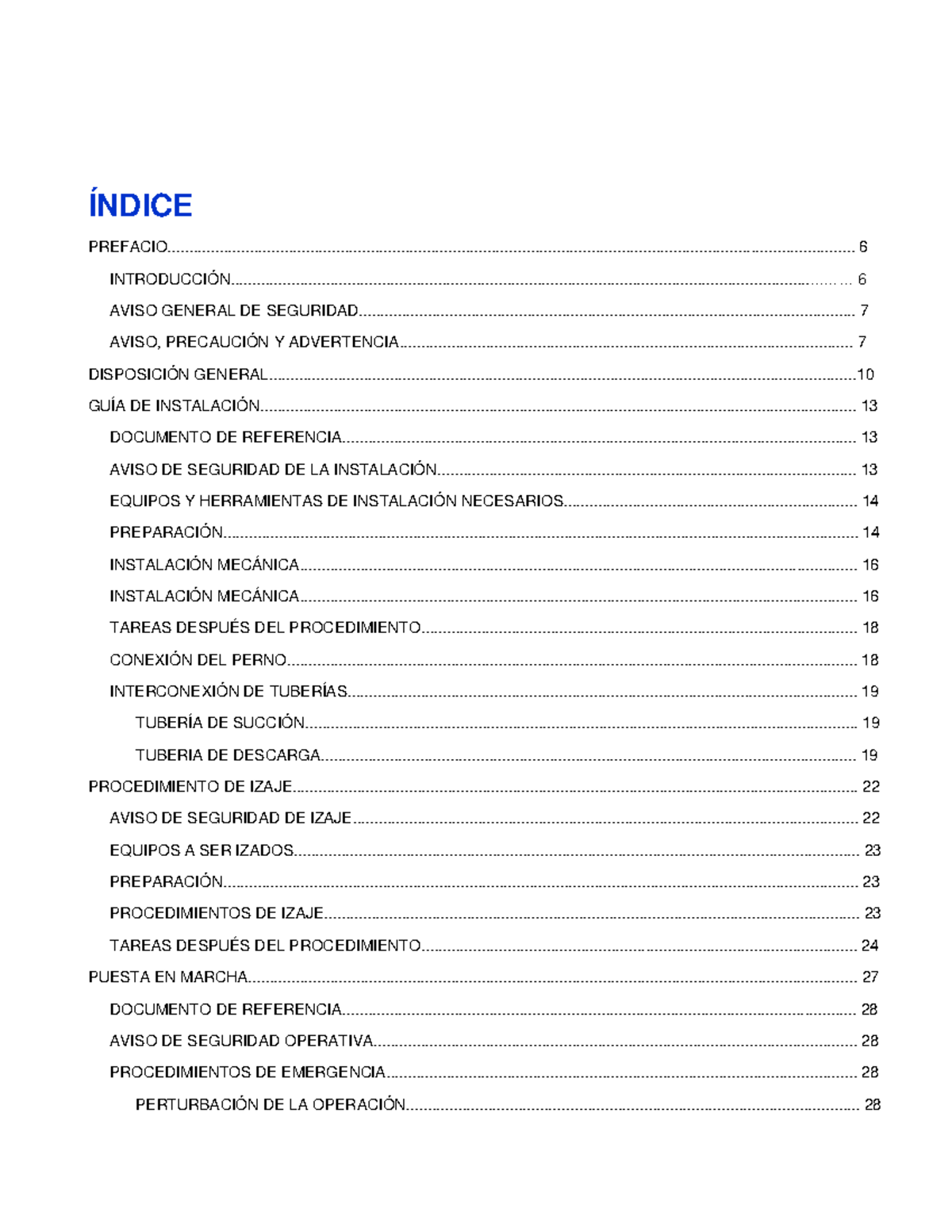 Guía de Instalación y Mantenimiento de la Bomba de Lodo WF1600L - Document Preview