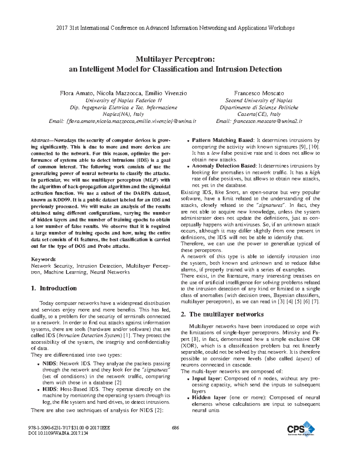 Amato 2017 - szrthxr - Multilayer Perceptron: an Intelligent Model for ...
