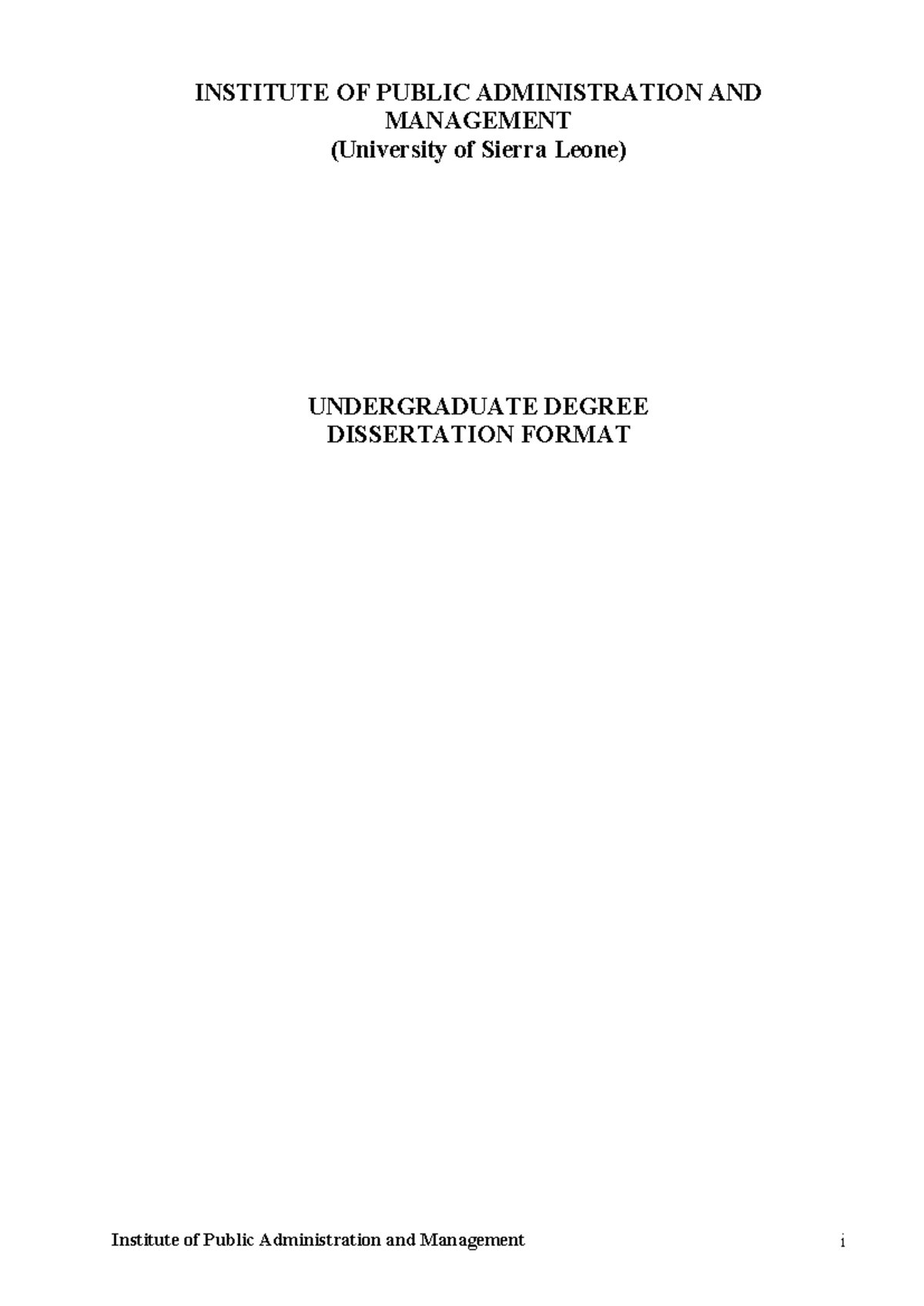 Undergraduate Dissertation Format for B.Sc. in Information Systems IS ...