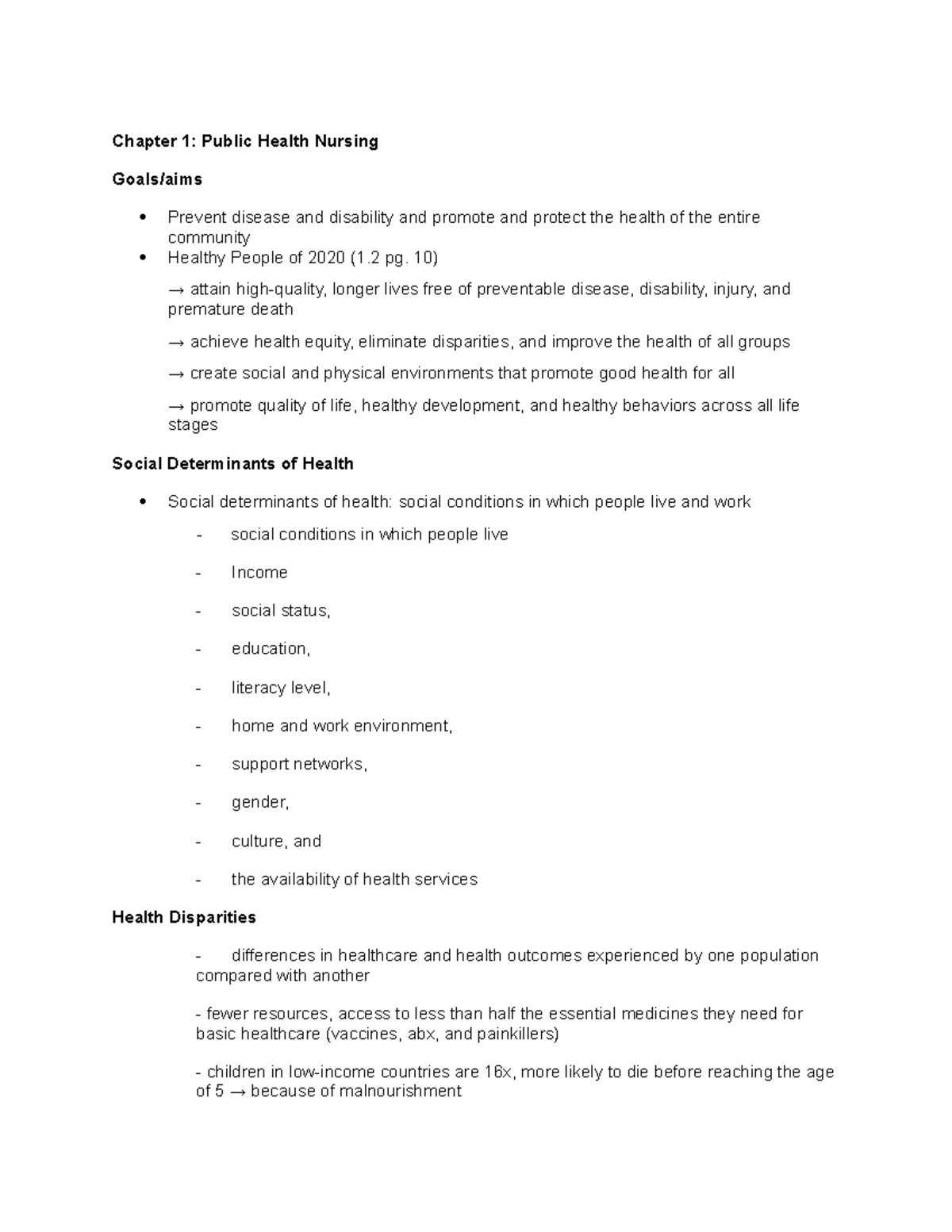 Public Health Nursing Exam 1 Study Guide (NUR 101) - Studocu