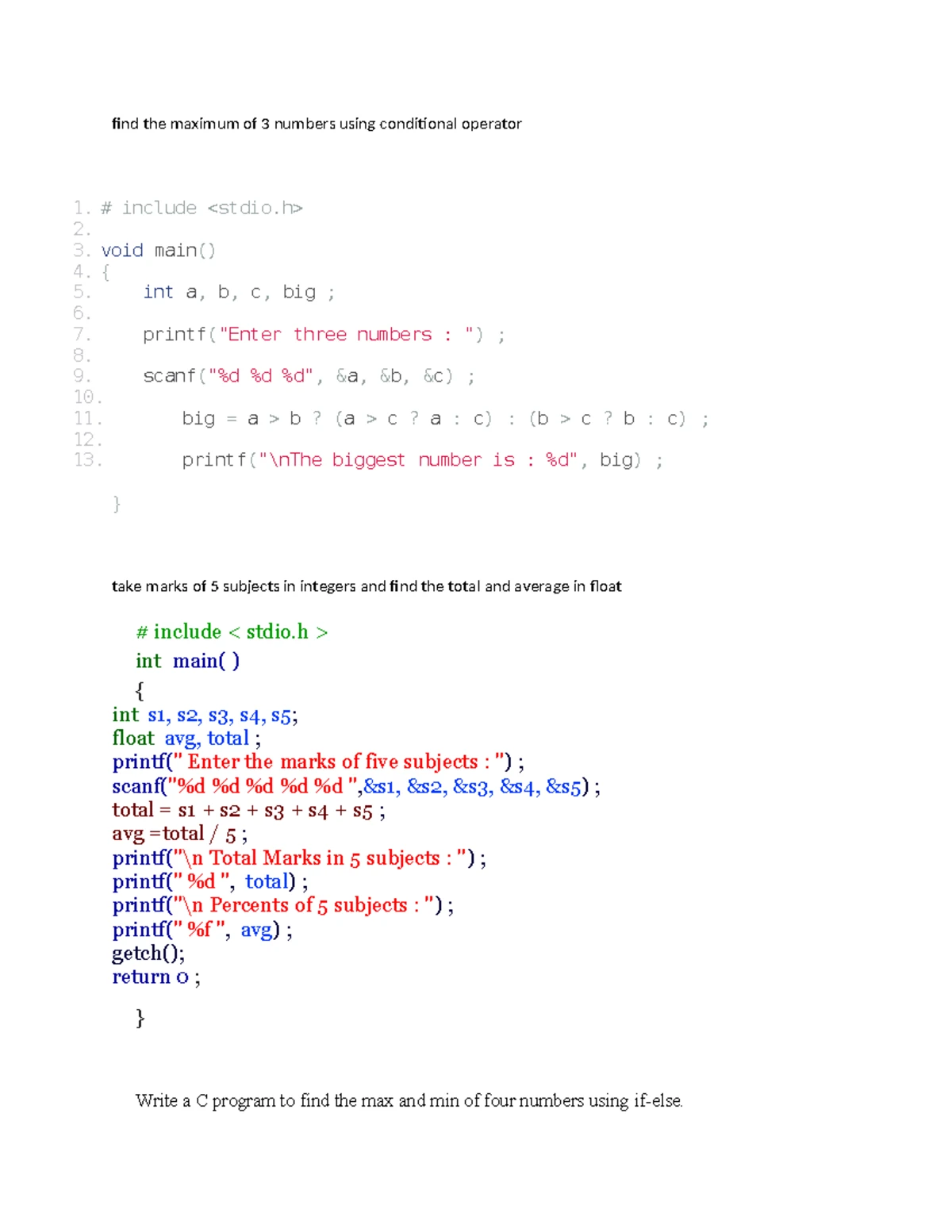 DS Labprogrms - lab maual - DATA STUCTURES LAB 1 .C Programs to ...