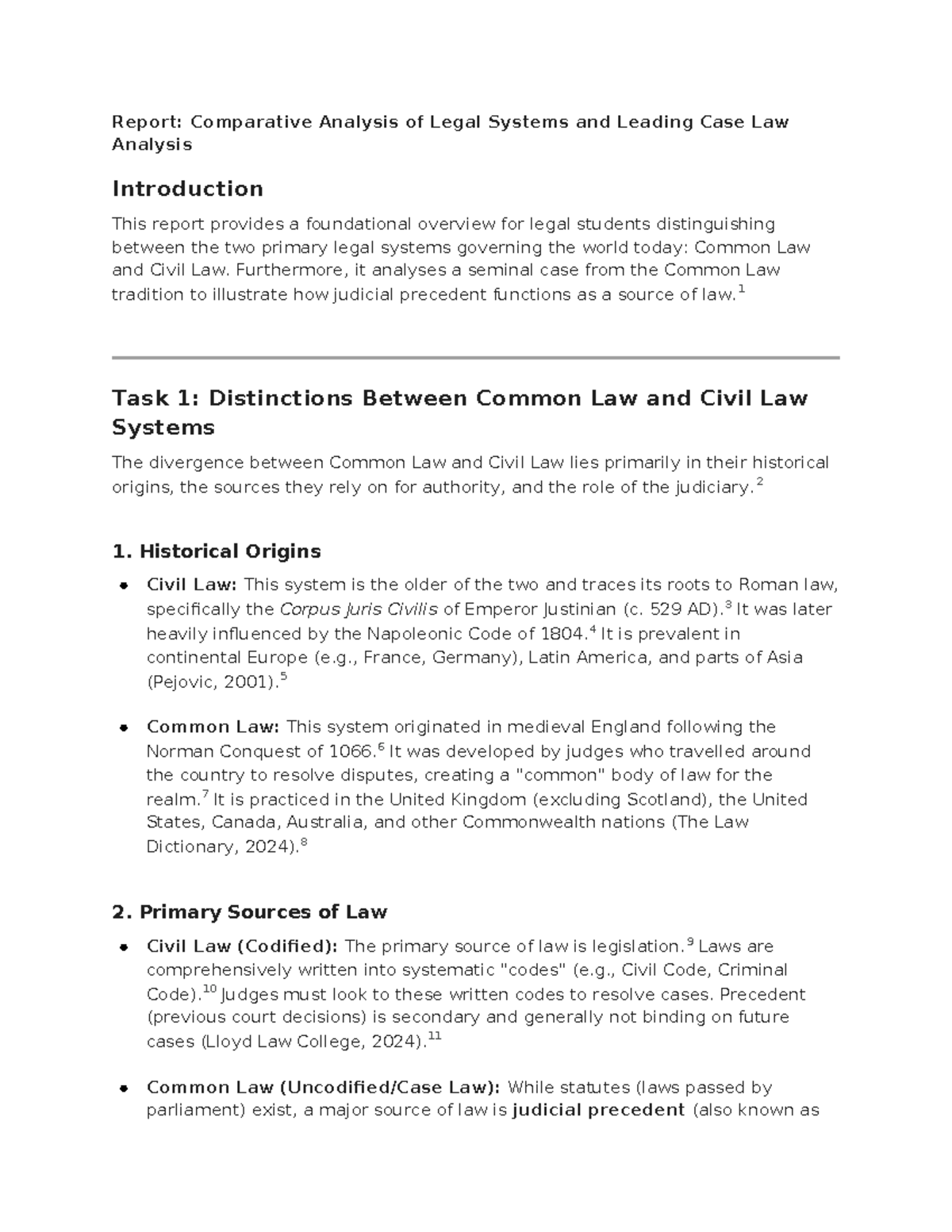 Comparative Analysis of Common vs. Civil Law Systems: A Study Guide ...