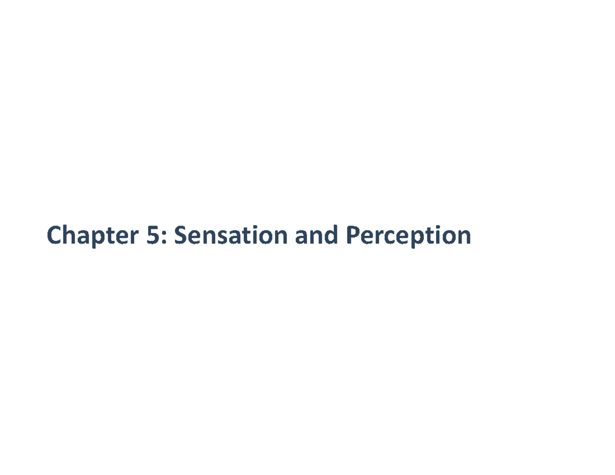 PSYC130-203 Chapter 5: Sensation and Perception Summary - Chapter 5 ...