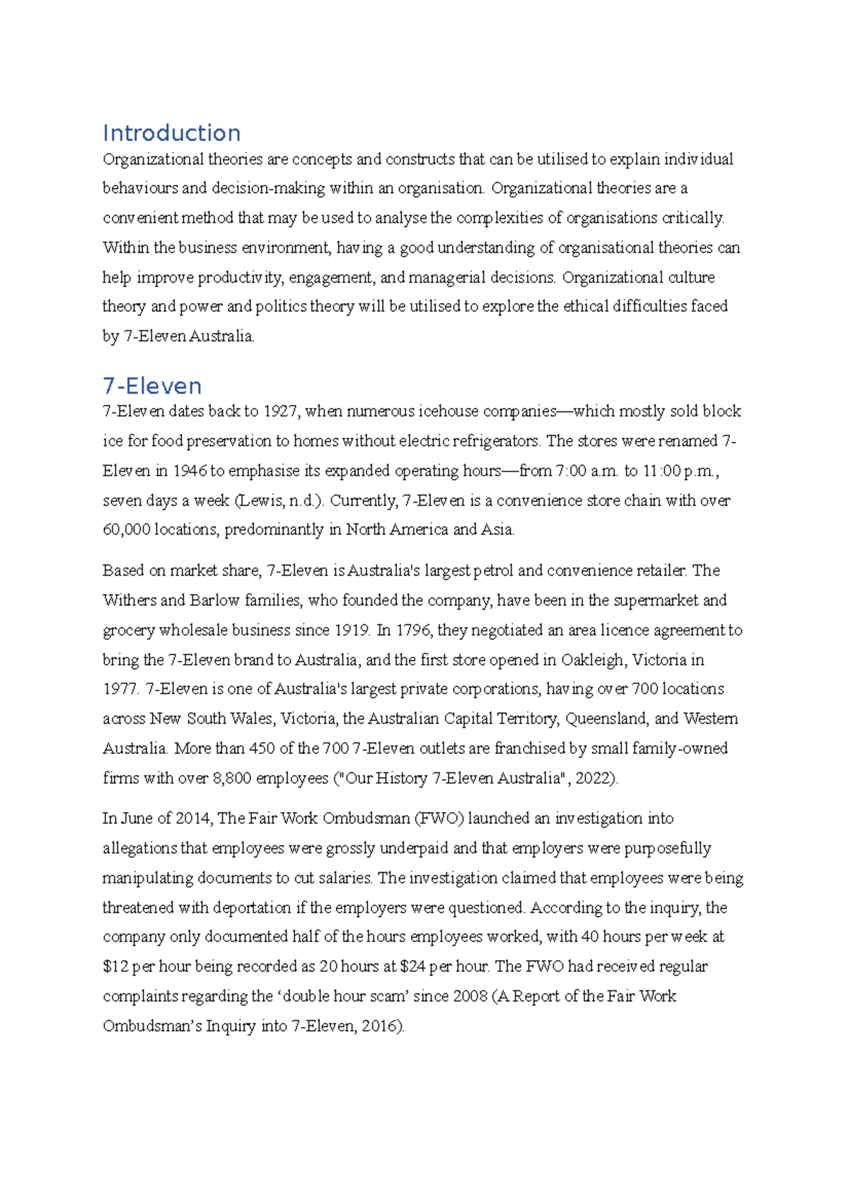 Individual essay - organisational culture and power and politics ...