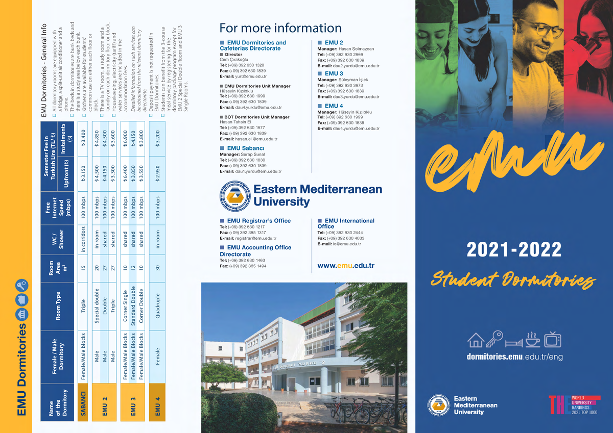 EMU Dormitories Information - mgmt 560 - Studocu