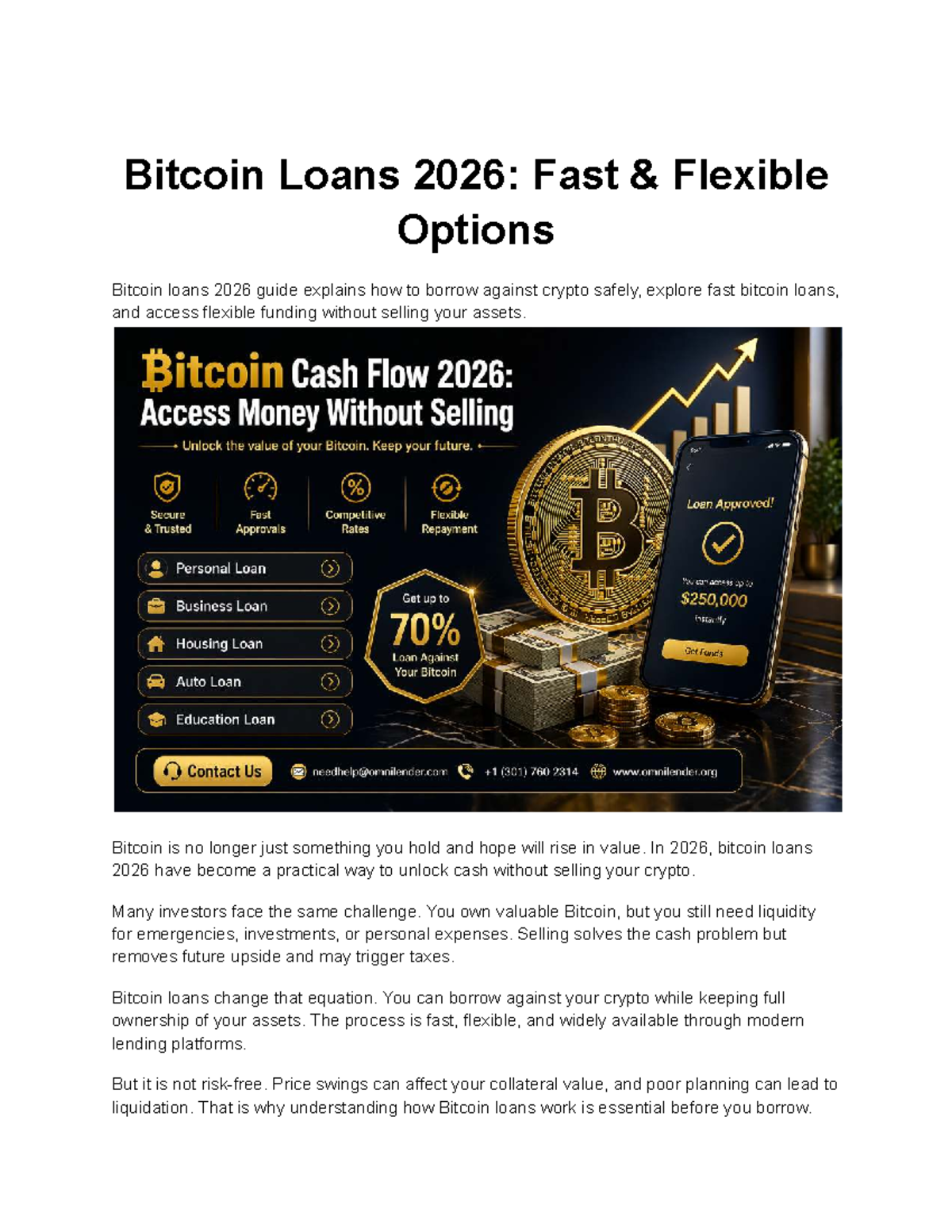 Bitcoin Loans 2026: Fast & Flexible Borrowing Solutions - Studocu