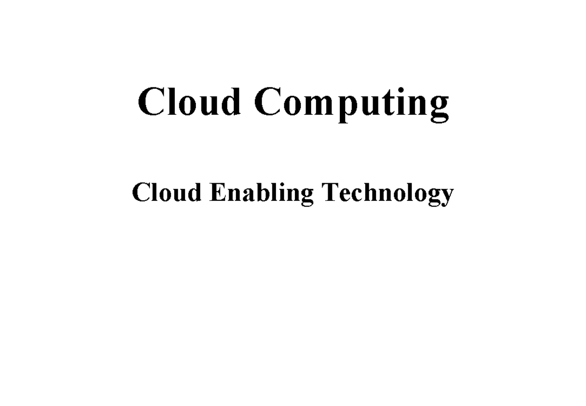 Lecture Note - Cloud Computing Technologies - Studocu
