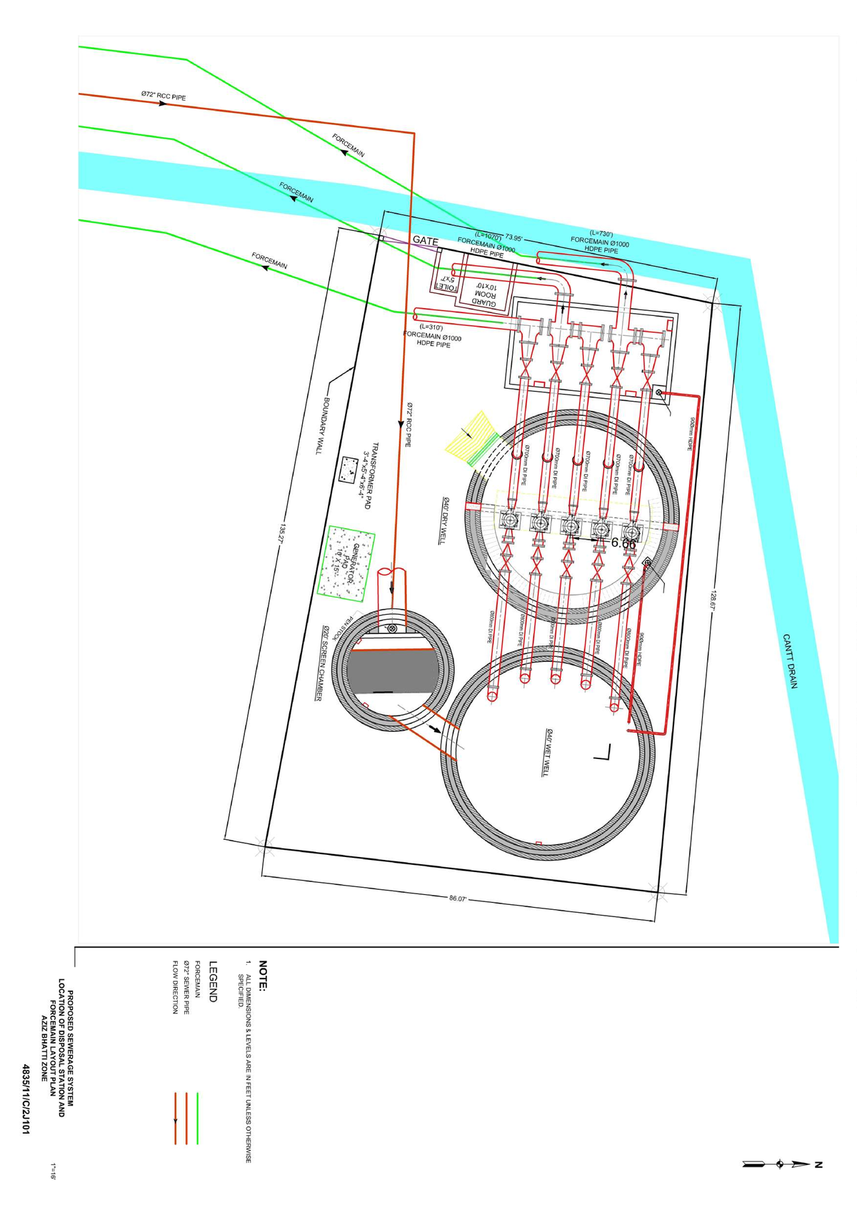 Disposal Station Details - Motors and Forcemain Layout Plan 4835/11/C ...