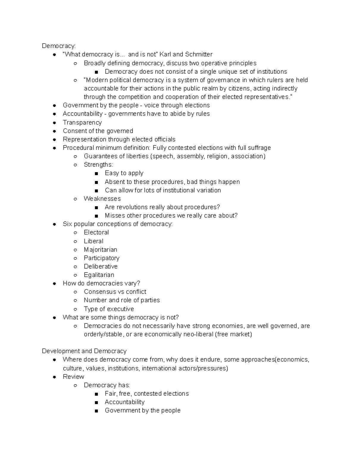 Poli Sci 1202 - Lecture Notes on Democracy & Governance Concepts - Studocu