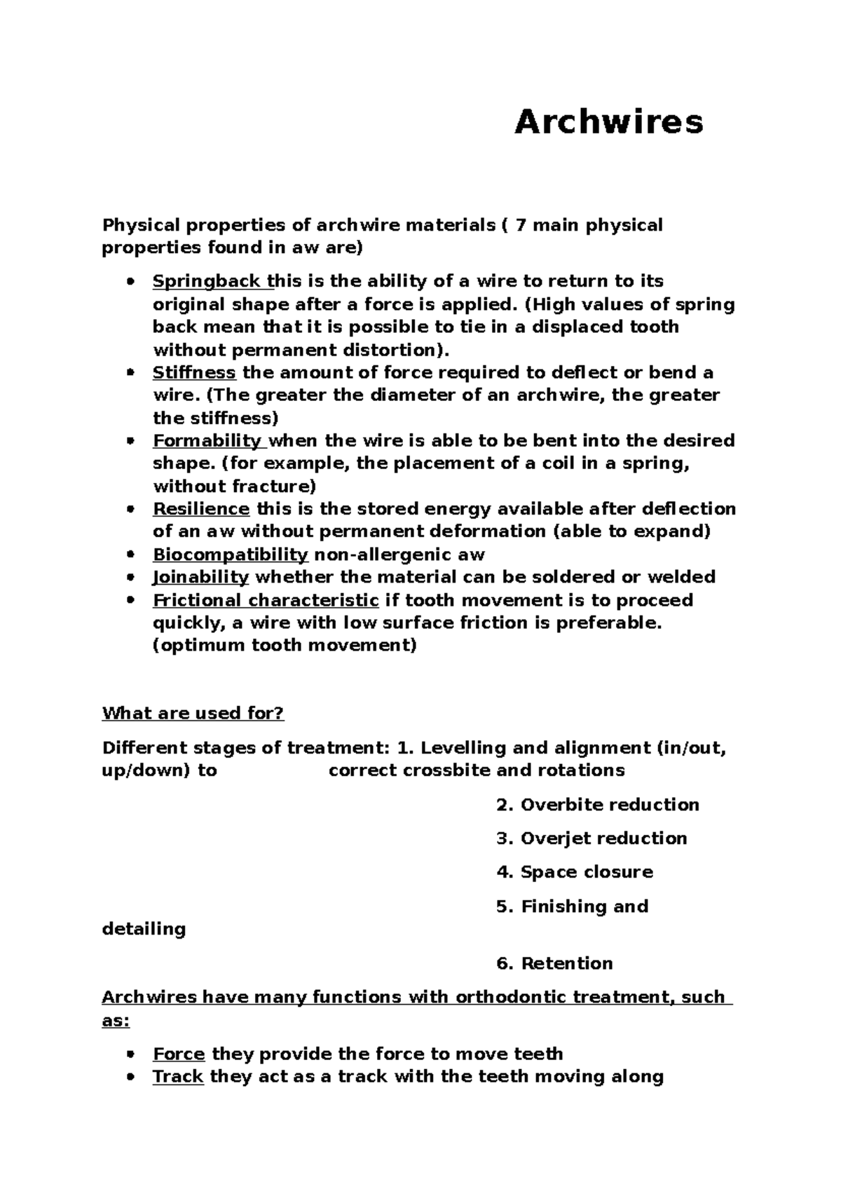 Archwires: Physical Properties & Functions in Orthodontics - Lecture ...
