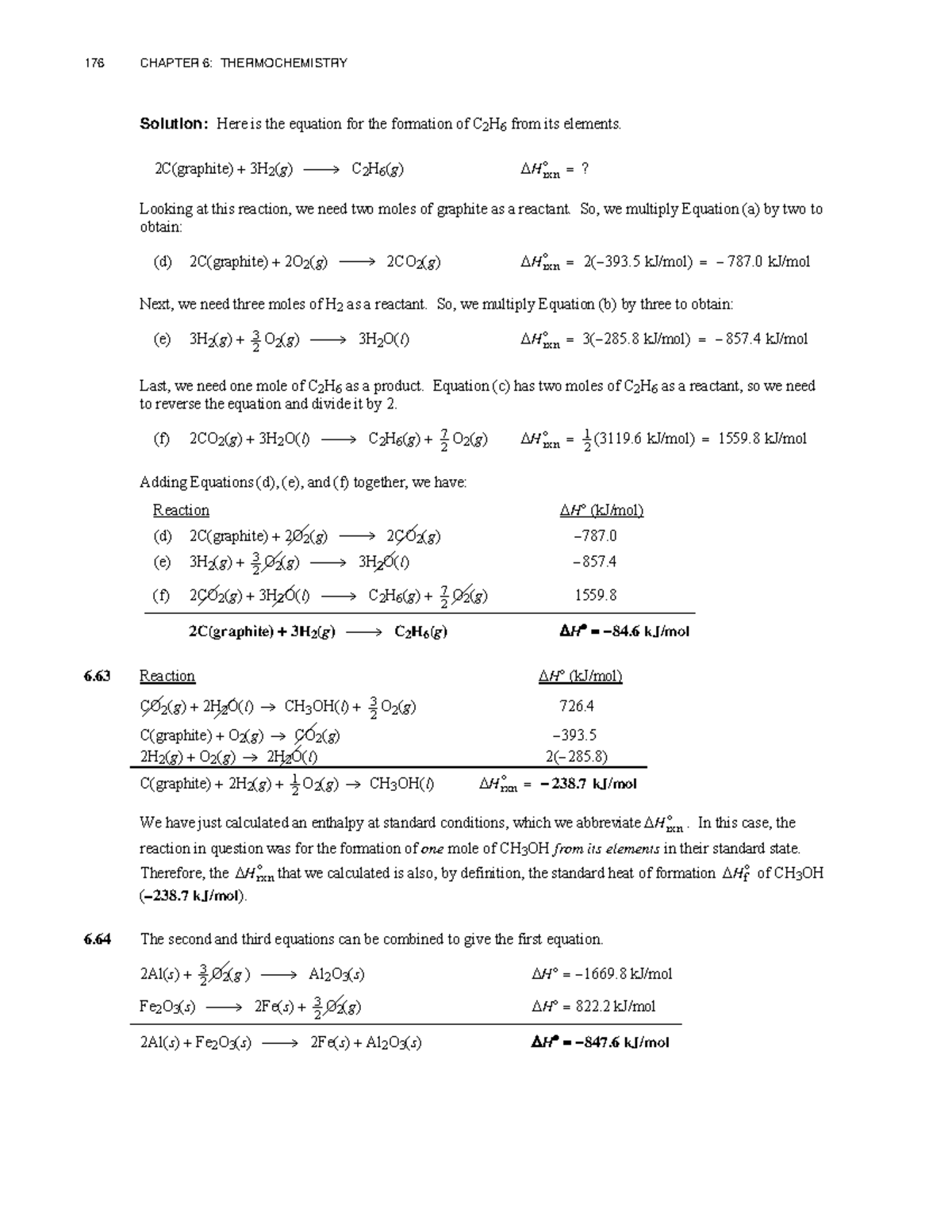 176 CHAPTER 6: THERMOCHEMISTRY Solutions for C2H6 Formation - Studocu