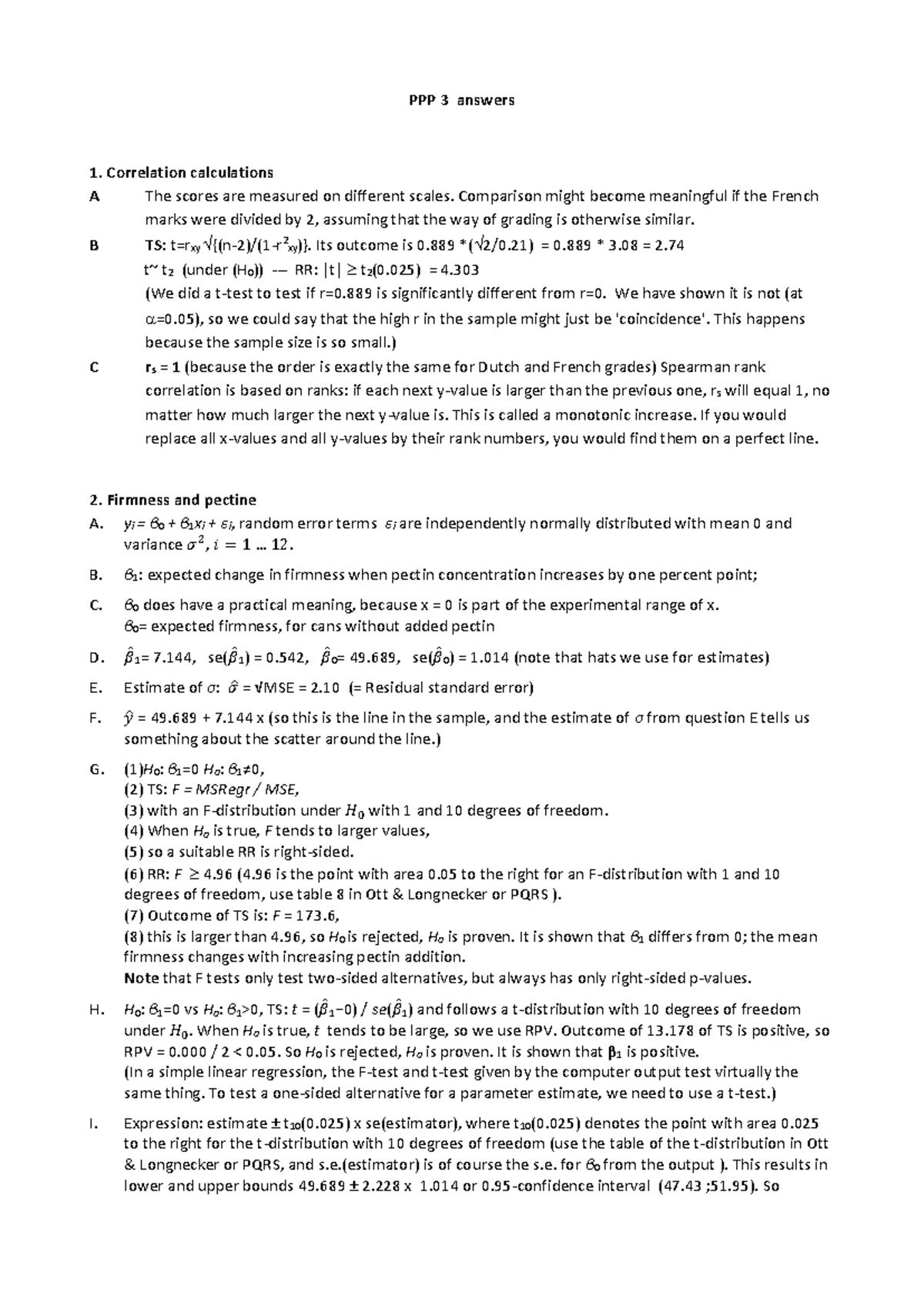 PPP 3 - Solutions - Answers to Pen and Paper Exercises in Statistics ...