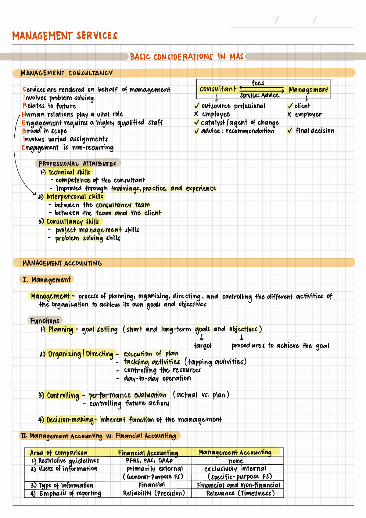 Basic Considerations in Management Services (MS) - Studocu