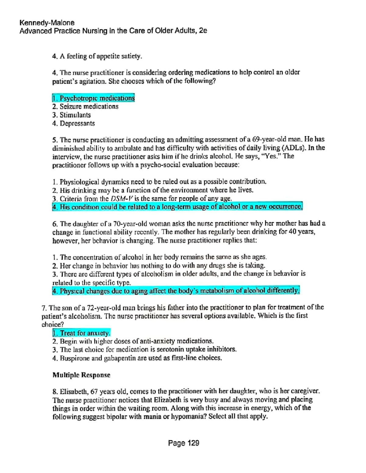 Advanced Practice Nursing: Care Strategies for Older Adults - Quiz92 ...