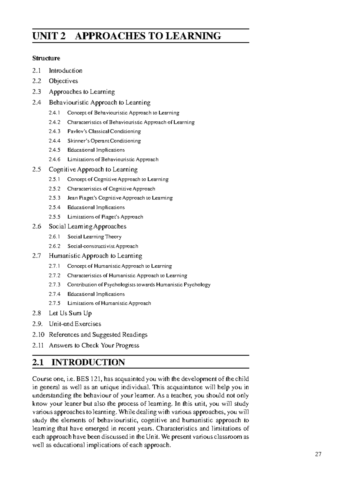 Unit-2 - Notes - Understanding Learning UNIT 2 APPROACHES TO LEARNING ...