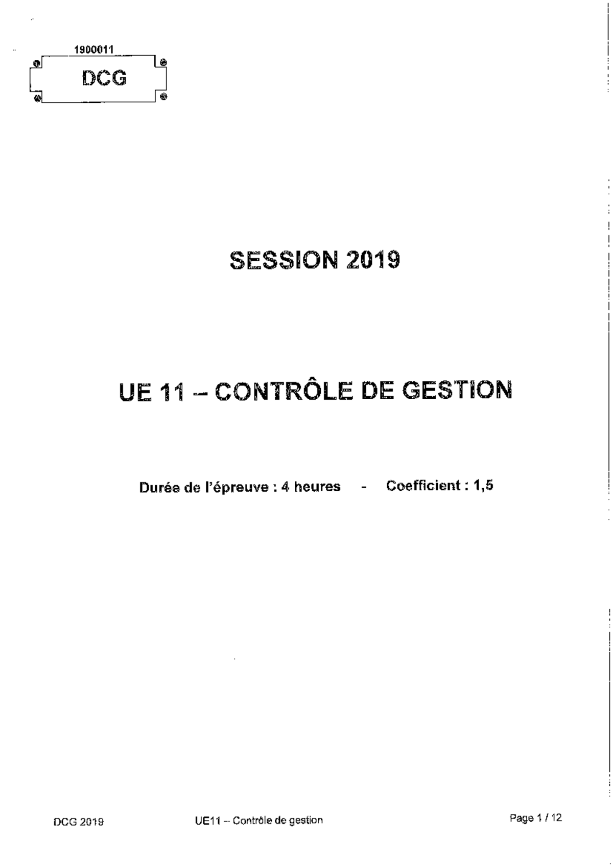 Controle-de-gestion - notes de cours - DCG SESSION 2019 UE 11 CONTRÔLE ...