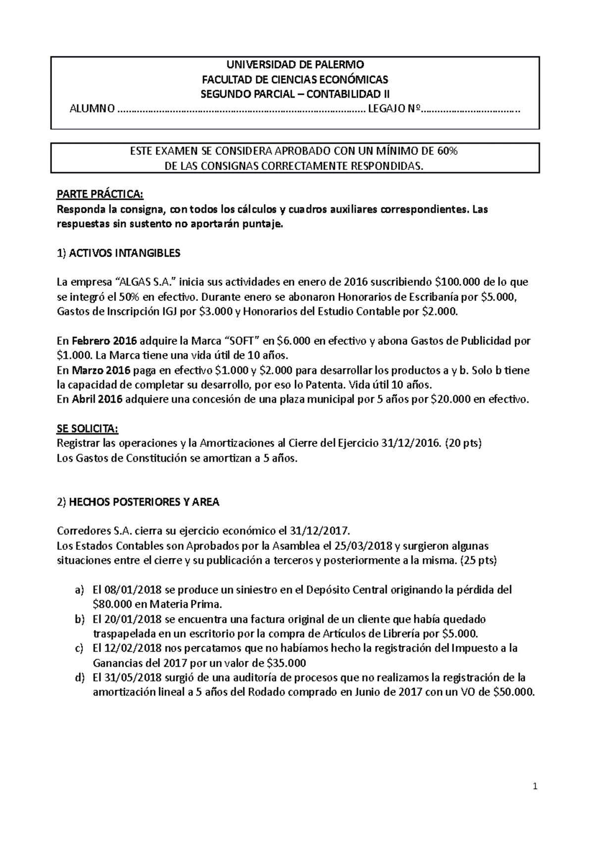 Segundo Examen Parcial - Contabilidad II - Ejercicio 2021 - Studocu