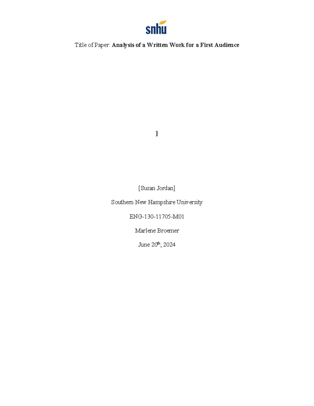 ENG 130 Project APA Template Completed SJ 2nd submission - Title of ...