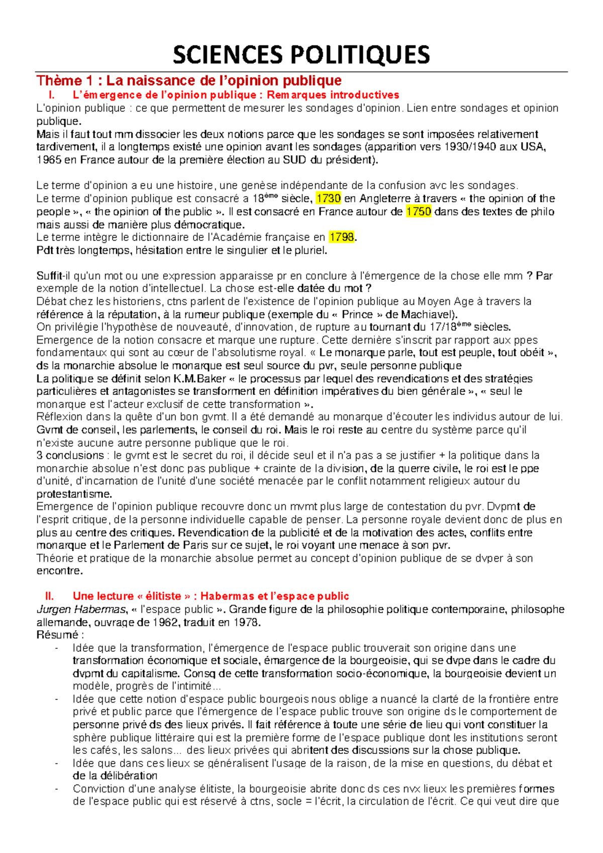 CM Sc Po - Notes de cours L1 Droit Semestre 2 - SCIENCES POLITIQUES ...