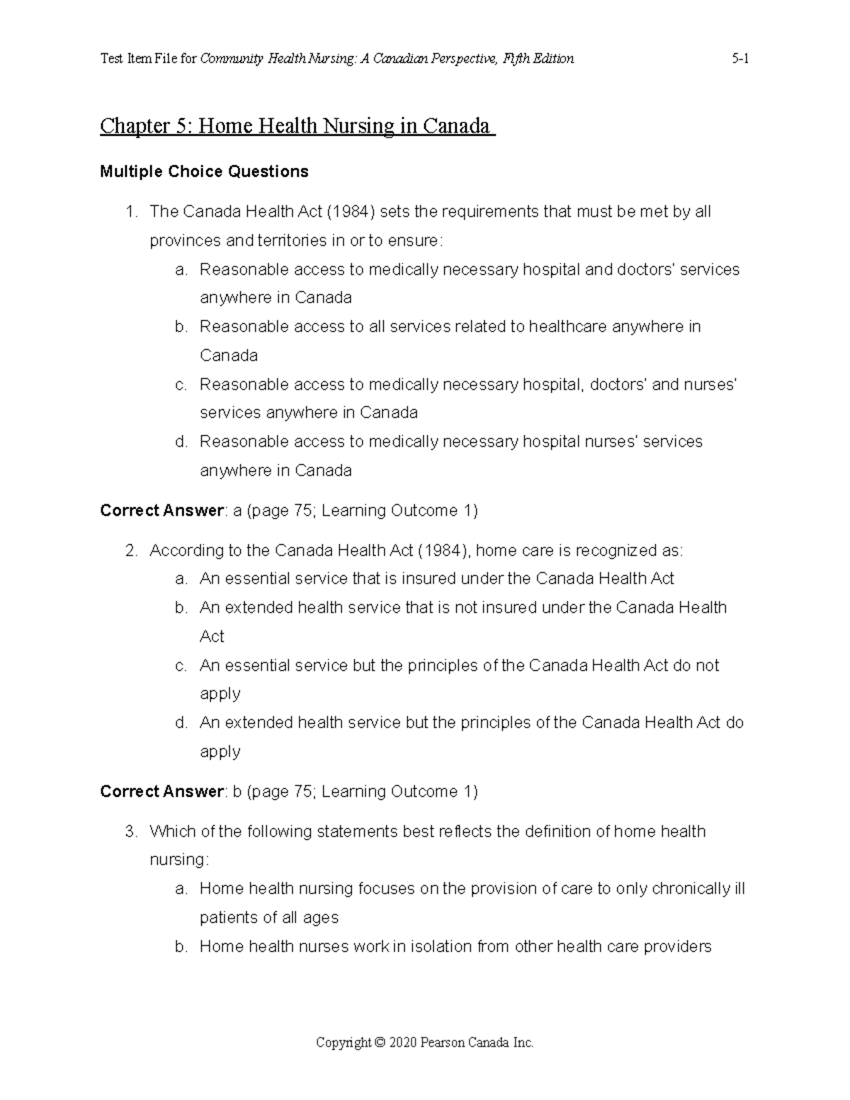 05 STA MCH5 TIF CH05 - Home Health Nursing in Canada Test Bank - Studocu