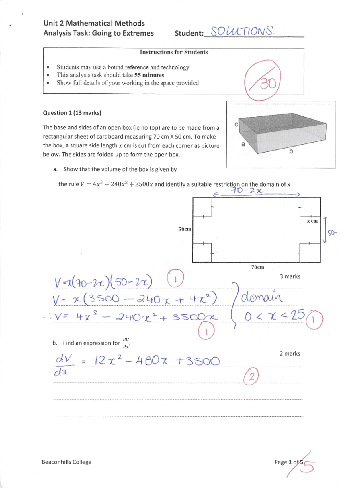 5. 11MM 2023 Applications of Differentiation Analysis Task Solutions ...