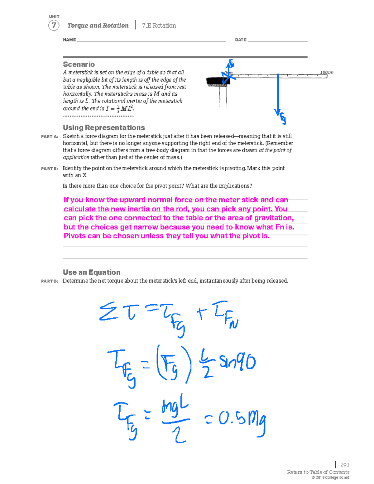 7E Rotation - Final Exam Notes on Force Diagrams and Inertia - Studocu