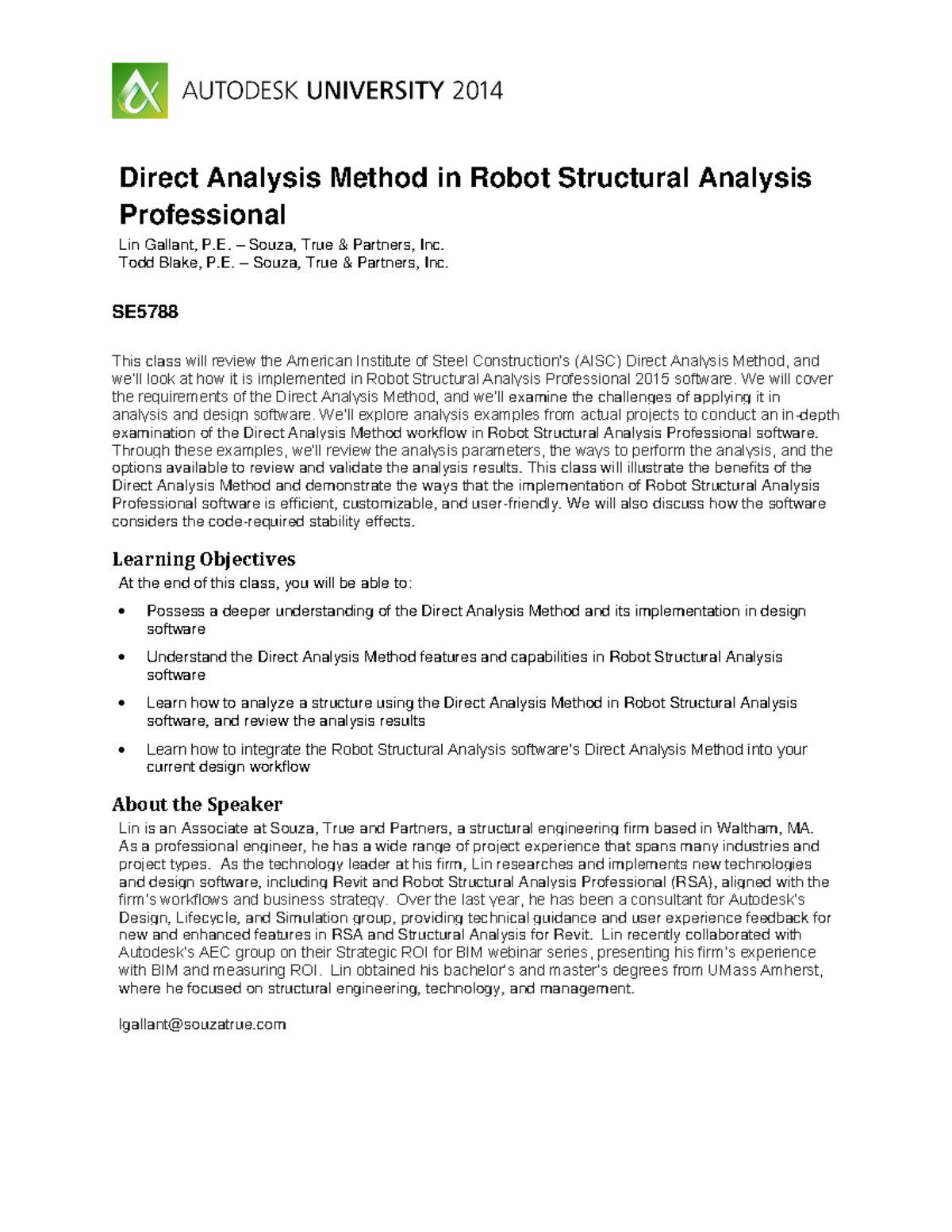 Direct Analysis Method in Robot Structural Analysis (SE Class Notes ...