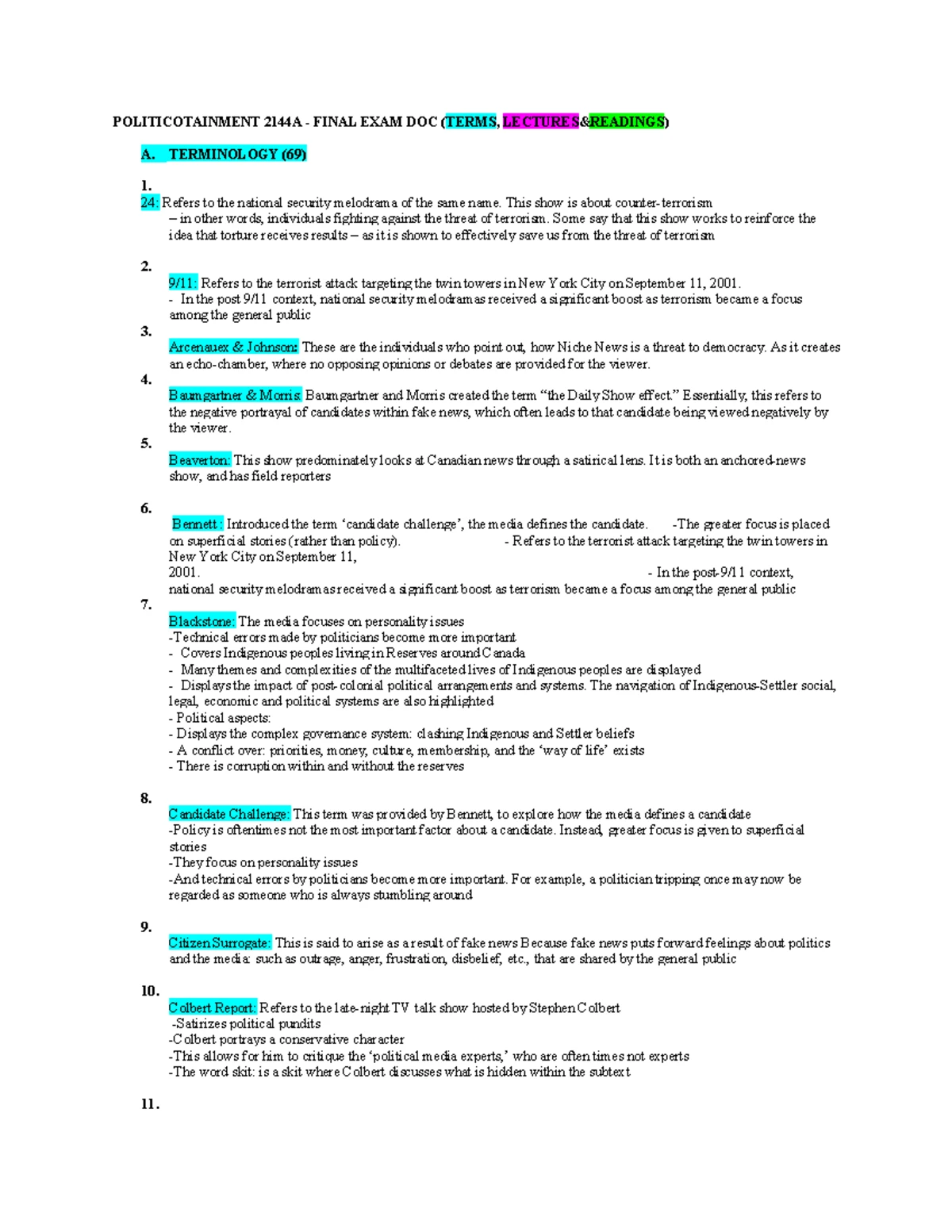 Polisci 101 Lecture Notes on Political Dramas (Weeks 7-11) - Studocu