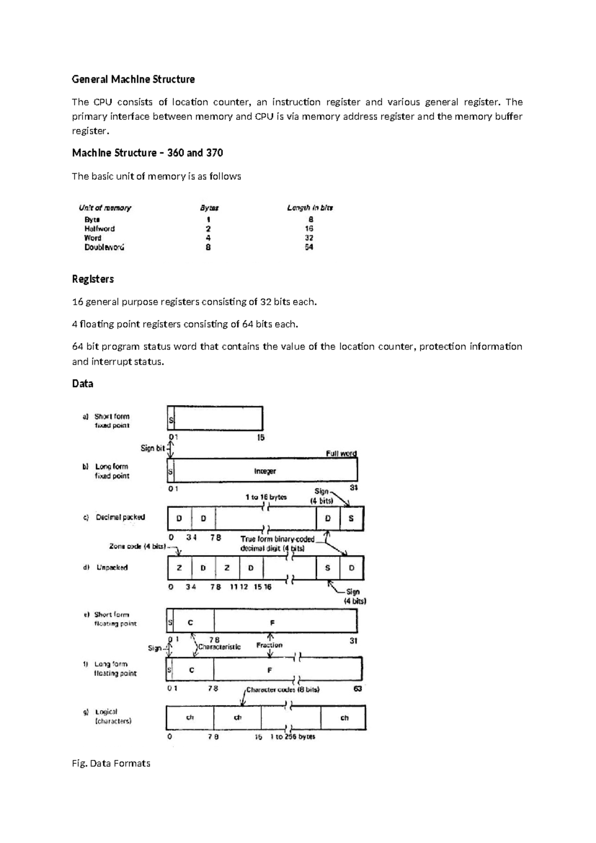 Assembler Machine Structure 360 & 370 Overview and Instruction Types ...