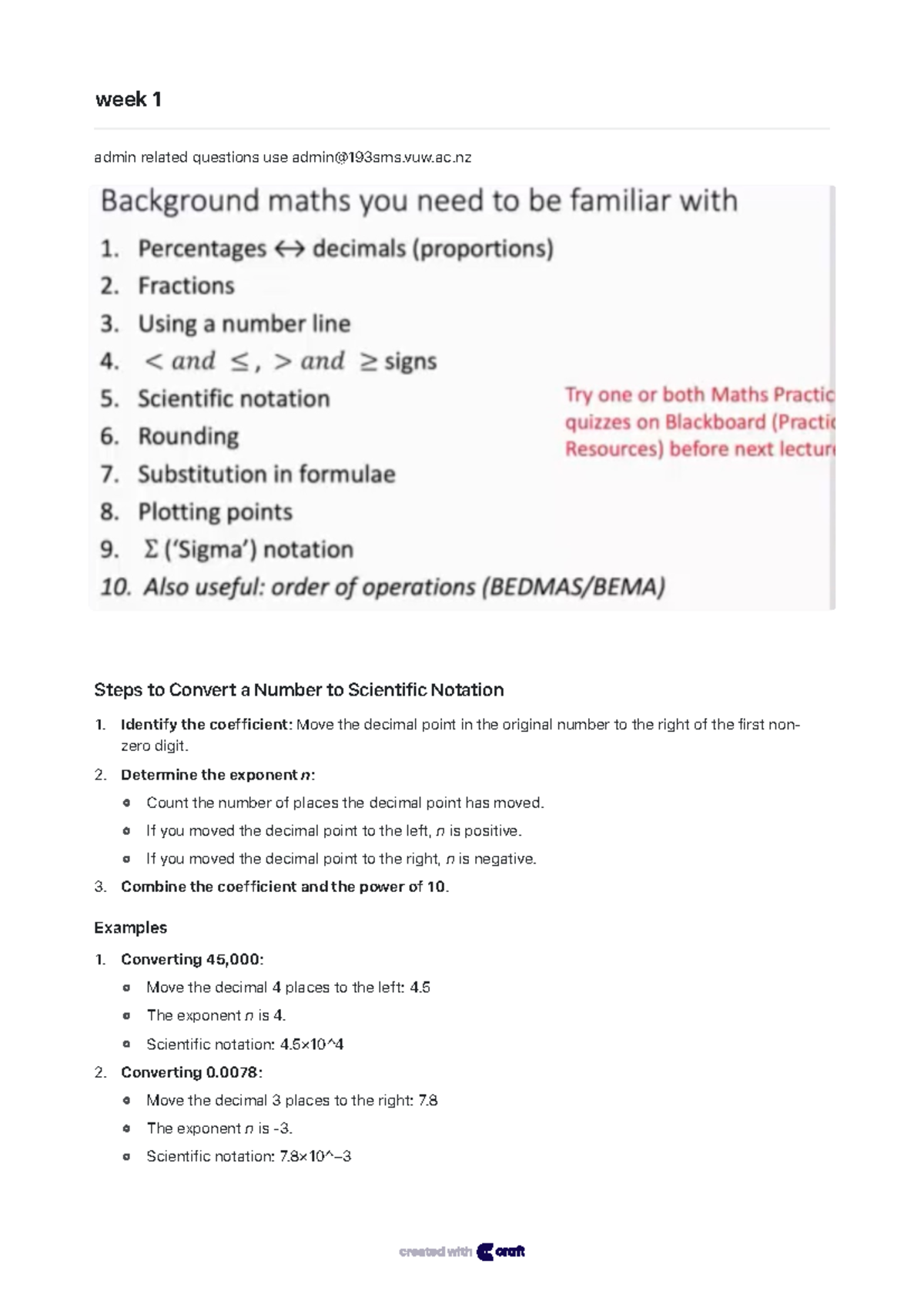 Stats week 1 - week 1 admin related questions use admin@193sms.vuw.ac ...