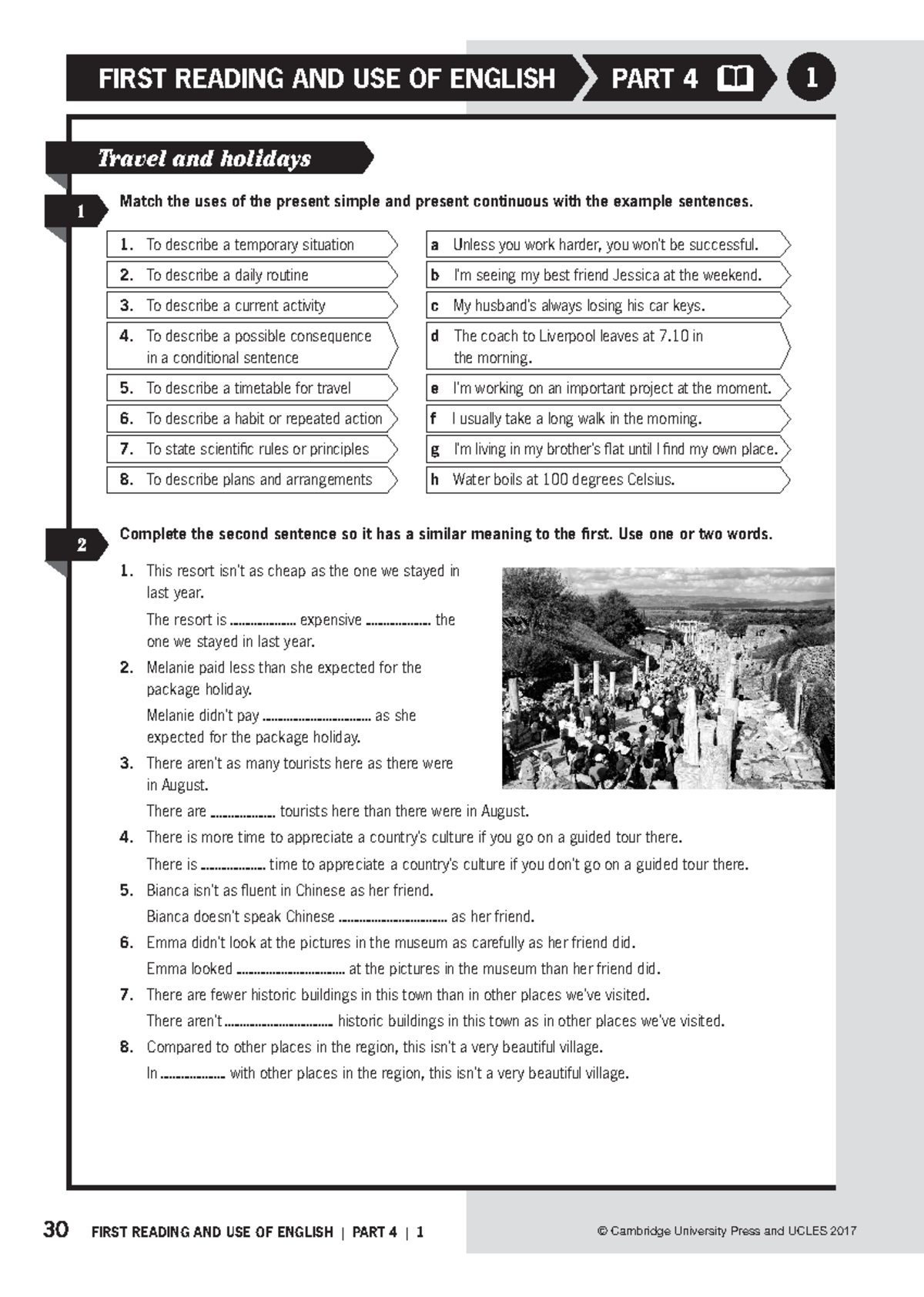 EB 1 UOE 4: First Reading & Use of English Part 4 Exercises and ...
