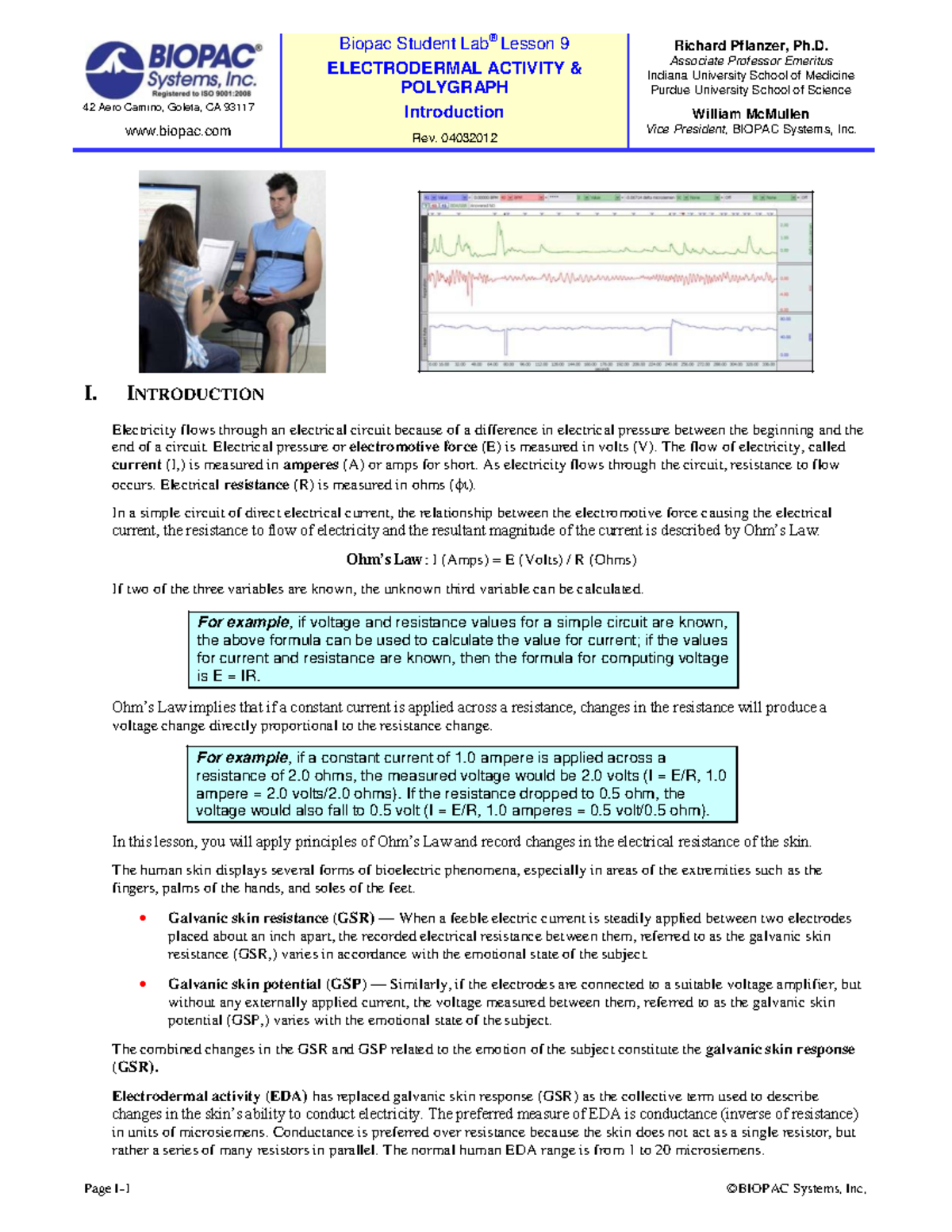 Lesson 09: EDA & Polygraph Experimental Setup and Instructions - Studocu