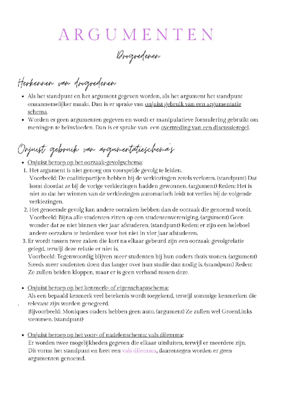 Samenvatting Argumenteren en Herkennen van Drogredenen - Studeersnel