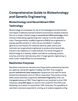 Genetic Engineering - Study Notes & Assignments - Studocu