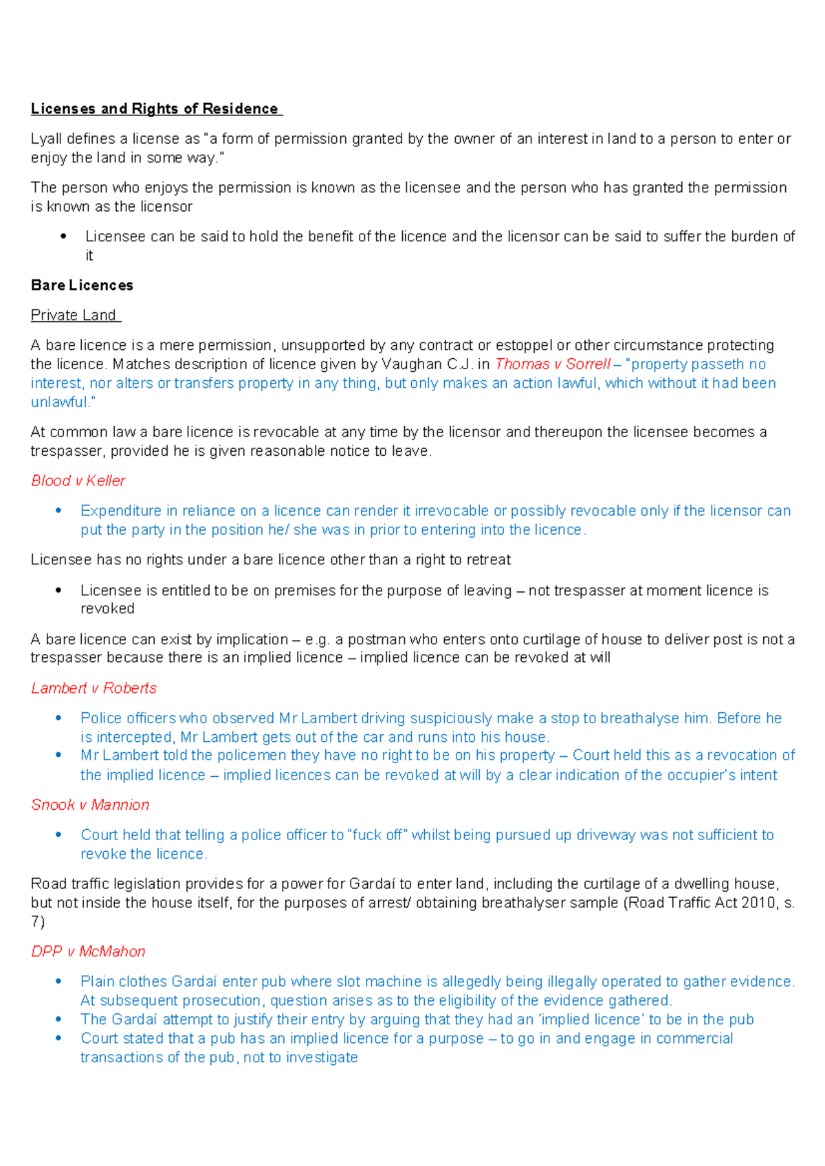 Licenses and Rights of Residence: Understanding Legal Frameworks - Studocu