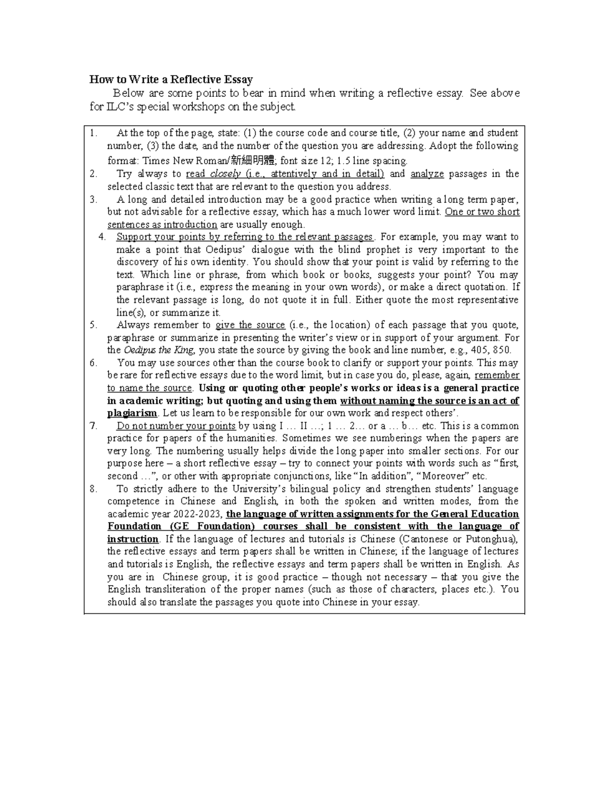 ILC Guide: How to Write a Reflective Essay (ENG101) - Studocu