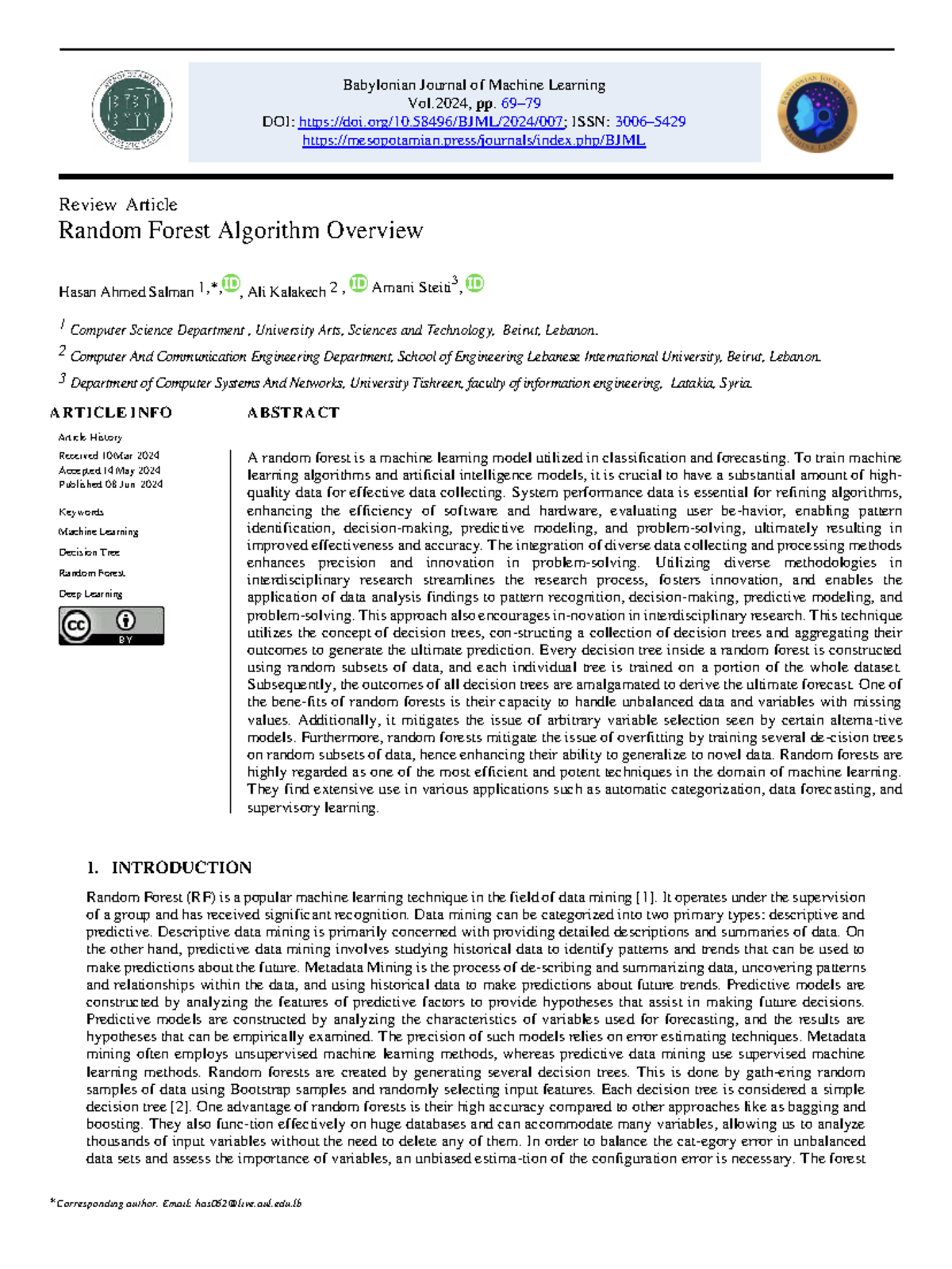 Random Forest Algorithm Overview: Insights and Applications in ML - Studocu