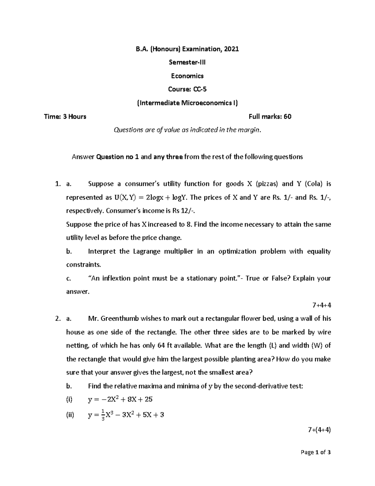 Final Exam CC5 - Intermediate Microeconomics I Study Guide - Studocu