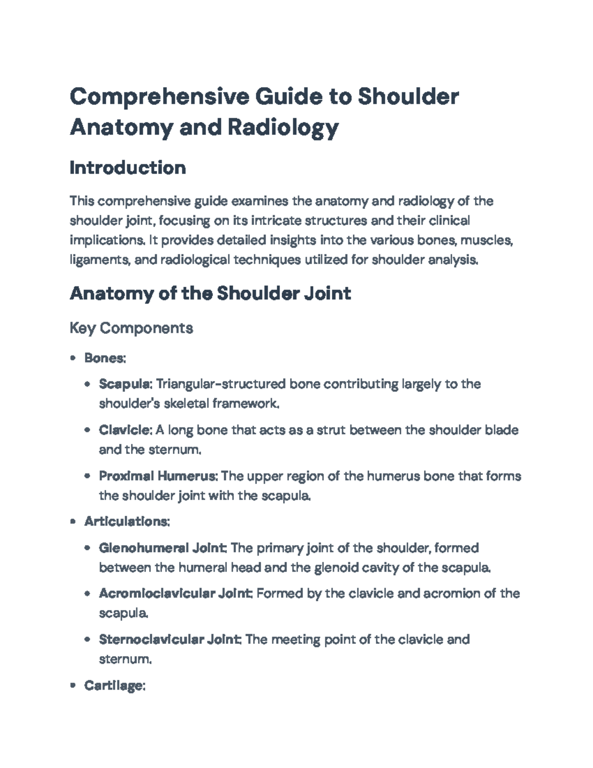 Comprehensive Guide to Shoulder Anatomy & Radiology for CLIN 101 ...