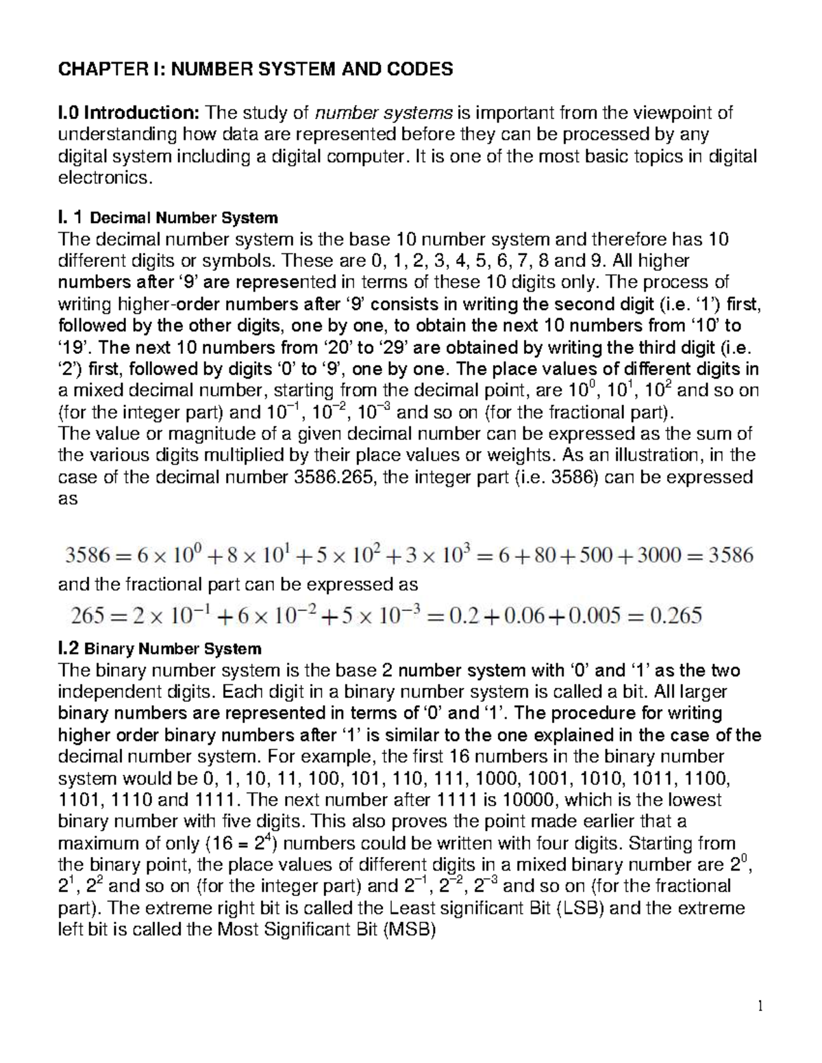 Digital Electronics: Number Systems & Codes (Course Code: DE101) - Studocu