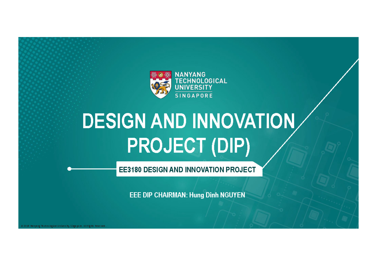 EE3180 DIP Briefing: Design & Innovation Project Overview - Studocu