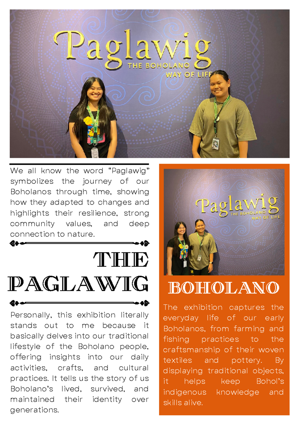 AYAG, Activity 2 - practice - THE PAGLAWIG BOHOLANO We all know the ...
