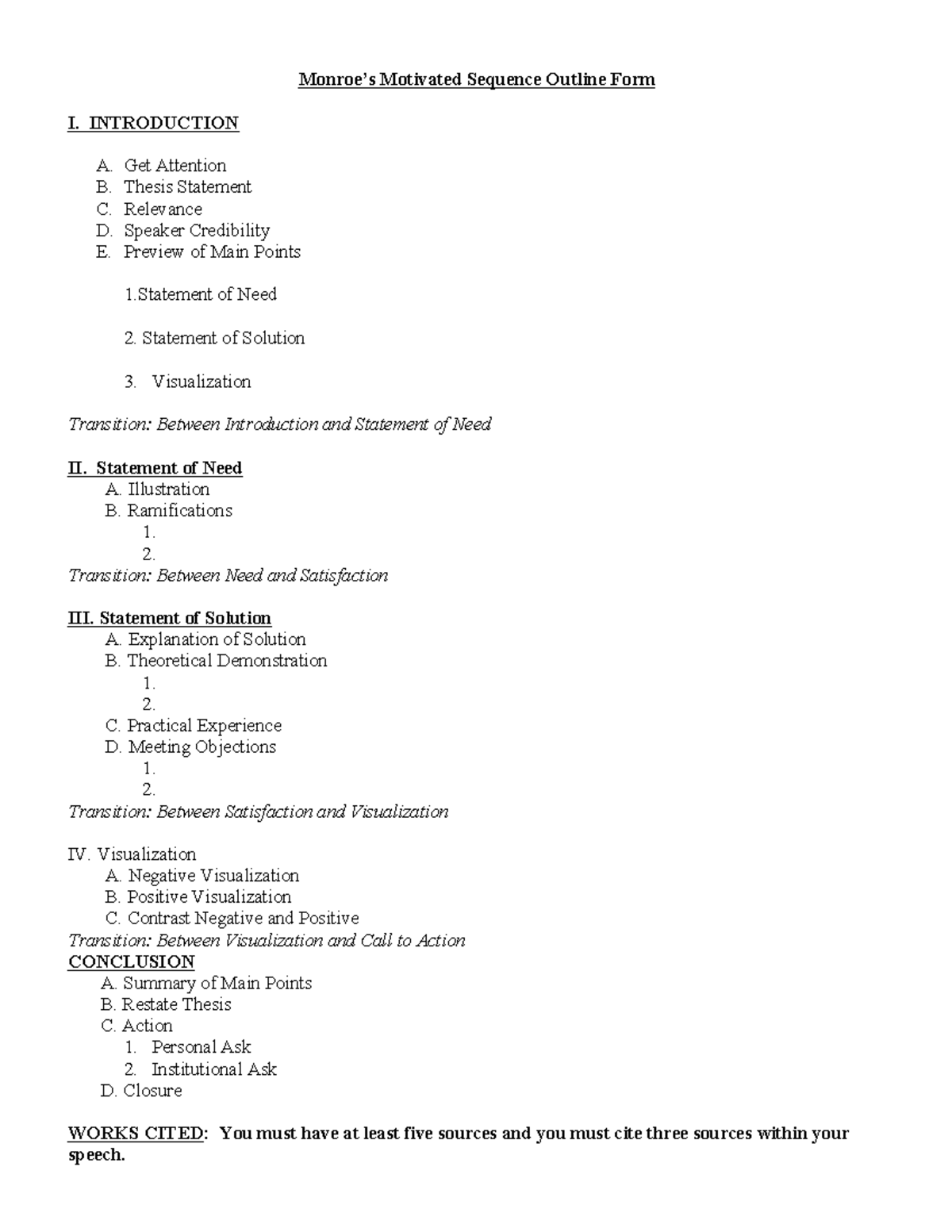 Monroe s+Motivated+Sequence+Outline+Form+Spring+2020 - Monroe’s ...
