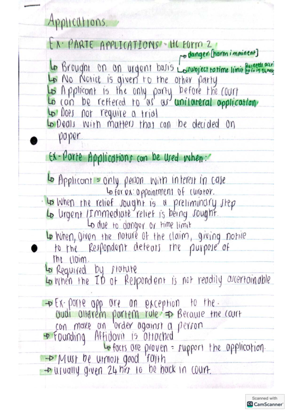 Ex Parte Applications: Urgent Court Procedures and Guidelines - Studocu