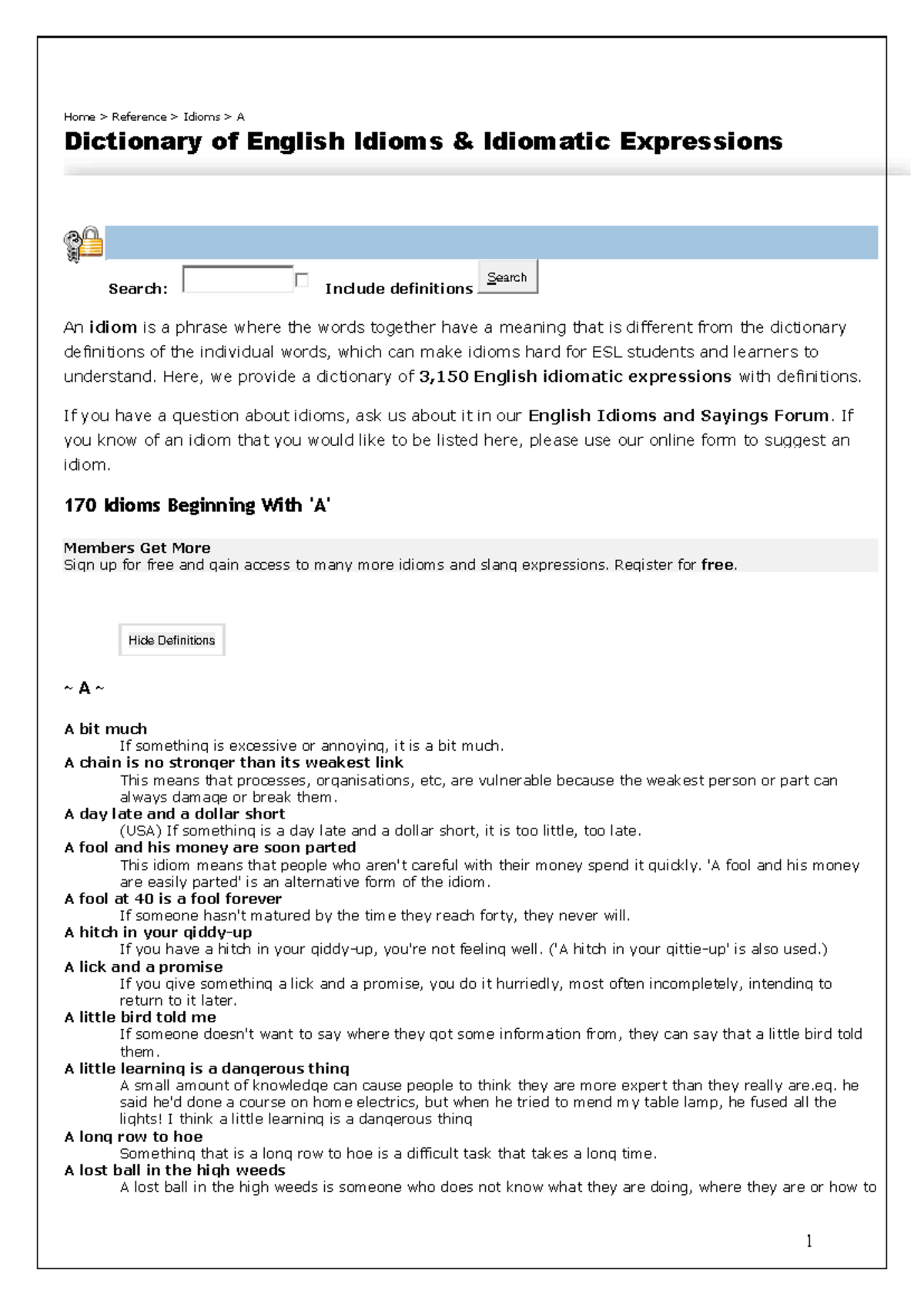 English Idioms Dictionary: Comprehensive Guide to 3,150 Expressions ...