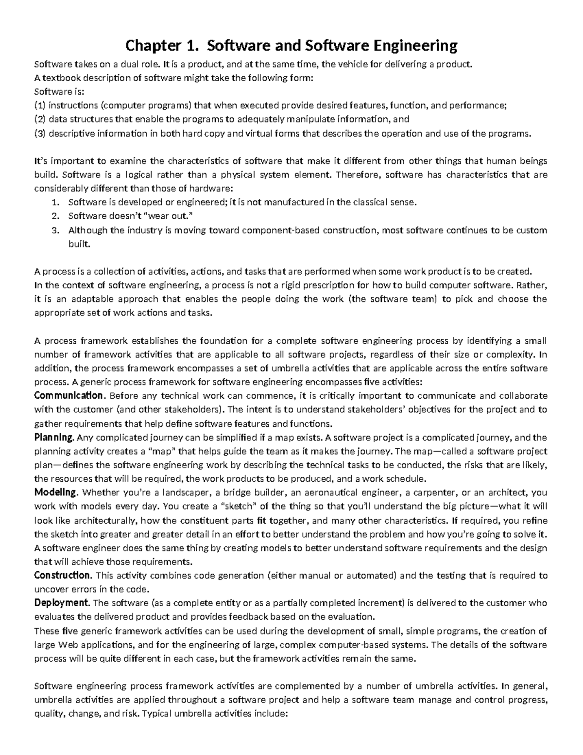 Software Engineering - Chapter 1. Software and Software Engineering ...